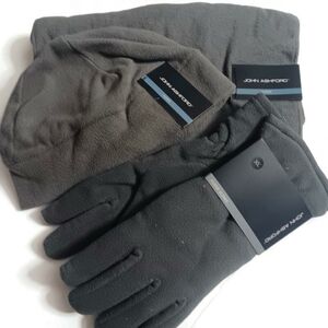 MEN'S ASHFORD 3 PIECE SCARF SET: SCARF, GLOVES & CAP, GRAY